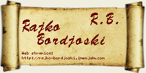 Rajko Borđoški vizit kartica